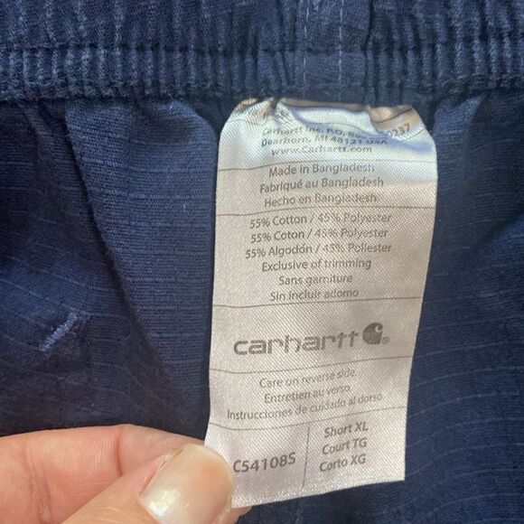 EUC Carhartt Mens Drawstring Cargo Navy Blue Pants - Picture 8 of 10